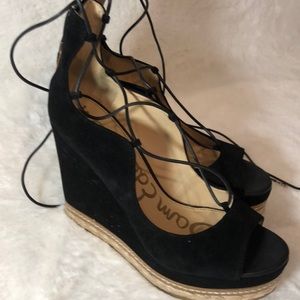 Sam Edelman Black Suede Wedges